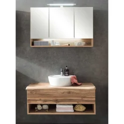 Wohnen Badezimmer Komplett*Waschplatz Kombination in Holzoptik - Tofias (zweiteilig)