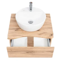 Wohnen Badezimmer Komplett*Waschplatz Kombination in Holzoptik - Tofias (zweiteilig)