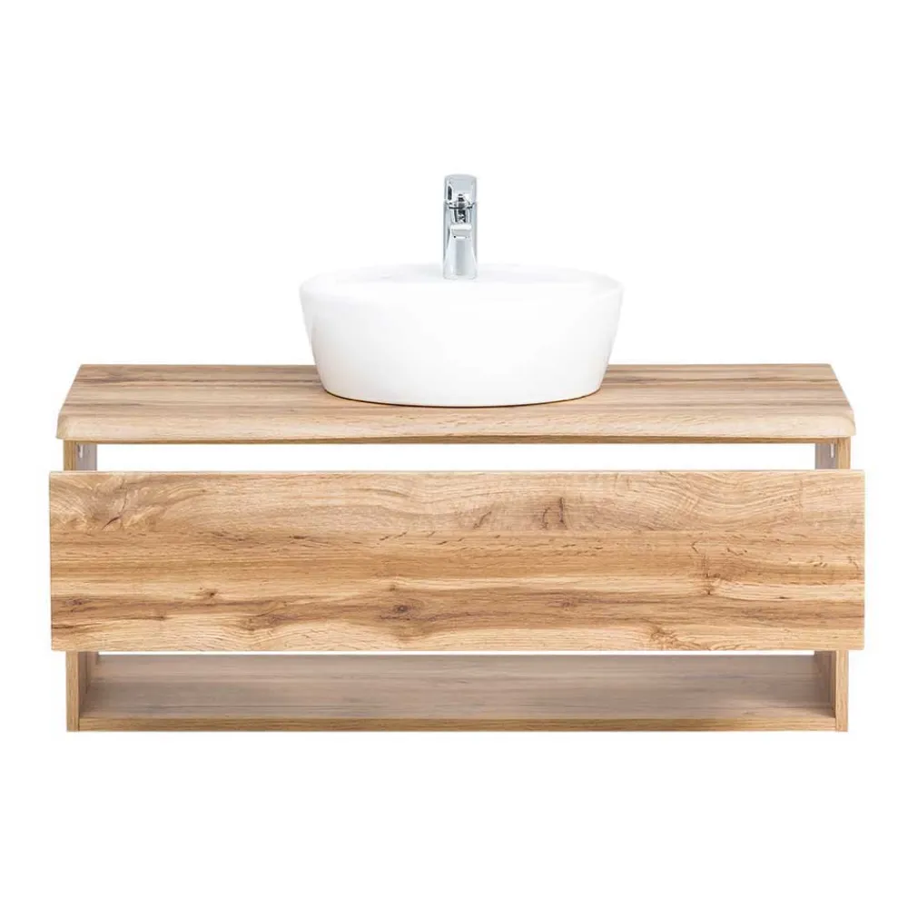 Wohnen Badezimmer Komplett*Waschplatz Kombination in Holzoptik - Tofias (zweiteilig)