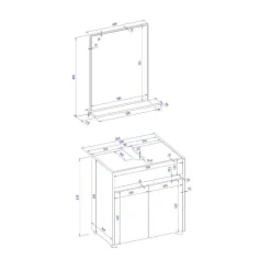 Wohnen Badezimmer Komplett*Waschplatz Kombination in Anthrazit - Ahilav (zweiteilig)