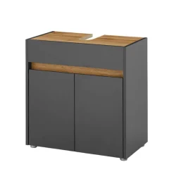 Wohnen Badezimmer Komplett*Waschplatz Kombination in Anthrazit - Ahilav (zweiteilig)