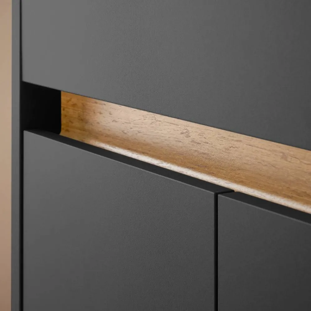 Wohnen Badezimmer Komplett*Waschplatz Kombination in Anthrazit - Ahilav (zweiteilig)