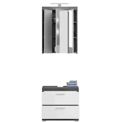 Wohnen Waschplatz Möbel in Weiß HG & Grau - Nancys (zweiteilig)