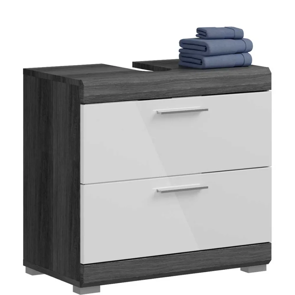 Wohnen Waschplatz Möbel in Weiß HG & Grau - Nancys (zweiteilig)