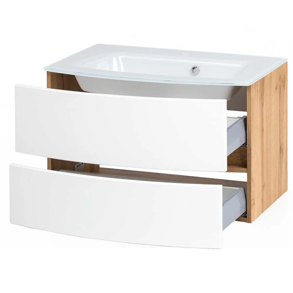 Wohnen Waschplatz Möbel Set in Weiß - Neuvana (zweiteilig)