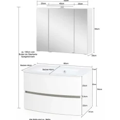 Wohnen Waschplatz Möbel Set in Weiß - Neuvana (zweiteilig)
