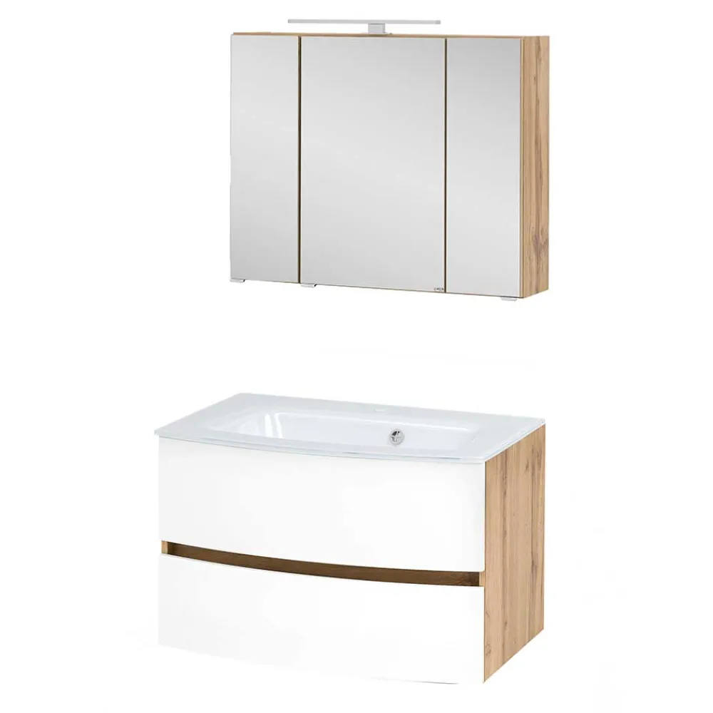 Wohnen Waschplatz Möbel Set in Weiß - Neuvana (zweiteilig)