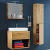 Wohnen Badezimmer Komplett*Waschplatz Möbelset in Wildeiche Honig - Toulon (dreiteilig)