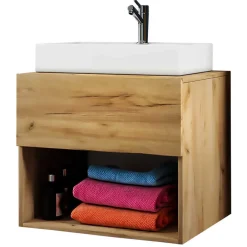 Wohnen Badezimmer Komplett*Waschplatz Möbelset in Wildeiche Honig - Toulon (dreiteilig)