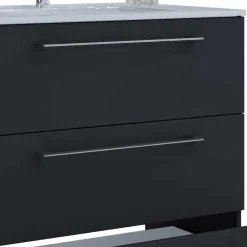 Wohnen Glasmöbel|Badezimmer Komplett*Waschplatz mit Spiegel & Schränken - Gloriella (vierteilig)