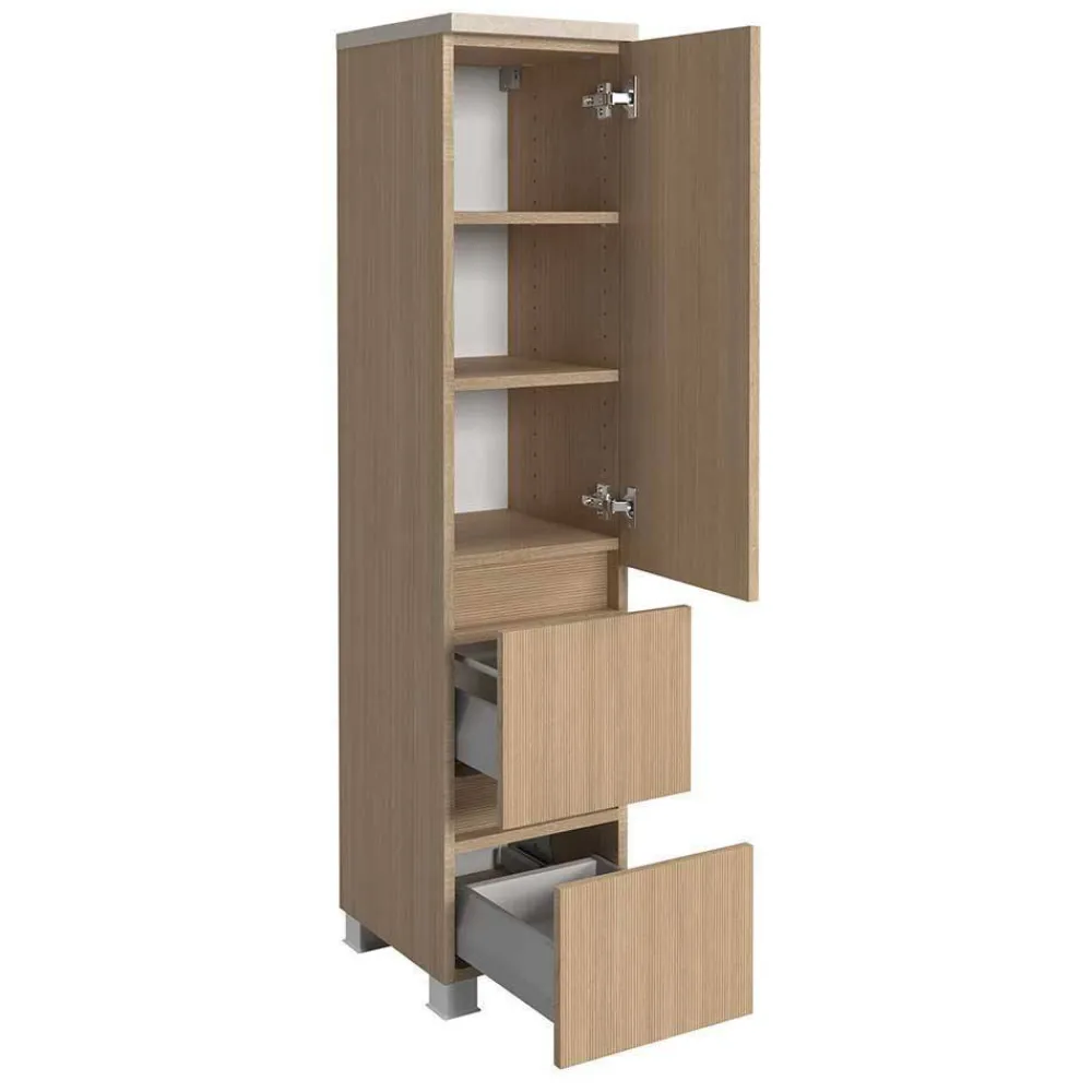 Wohnen Badezimmer Komplett*Waschplatz und Midischrank Set - Vibulam (dreiteilig)