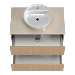 Wohnen Badezimmer Komplett*Waschplatz und Midischrank Set - Vibulam (dreiteilig)