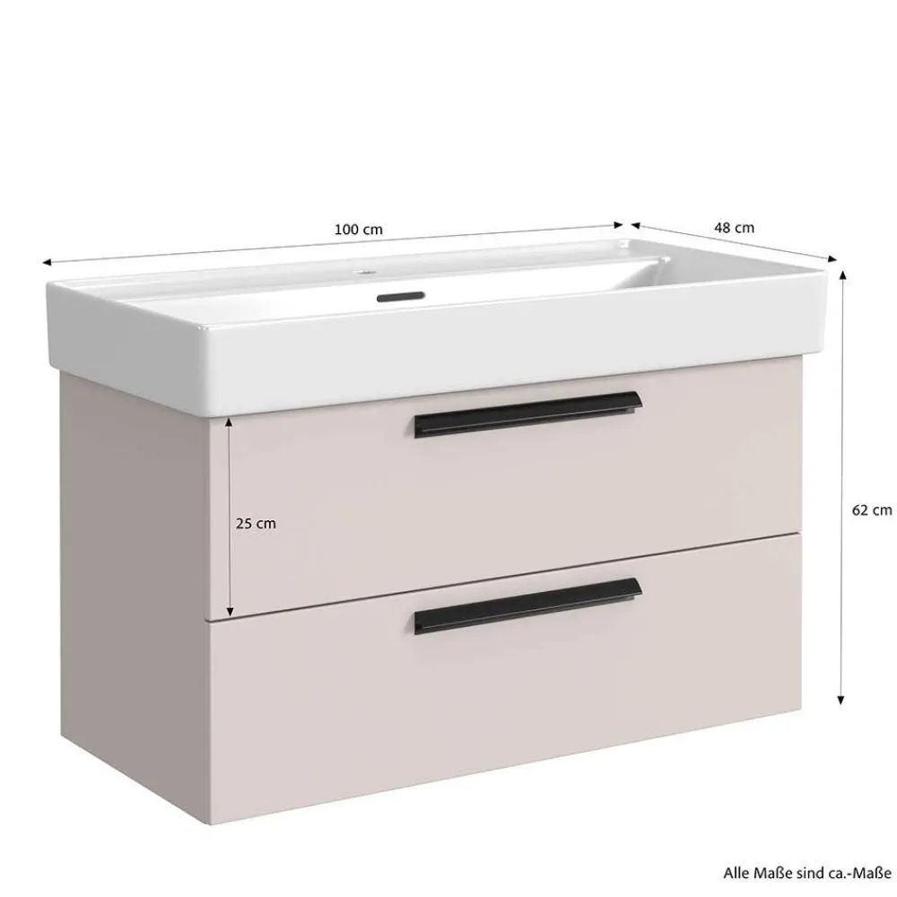 Wohnen Waschtisch für eine Armatur in Hellgrau - Adendras