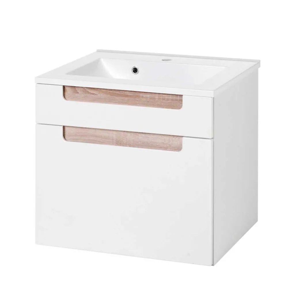 Wohnen Waschtisch|Waschbeckenunterschränke*Waschtisch Hängeschrank Tymos in Weiß