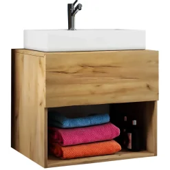 Wohnen Waschtisch|Waschbeckenunterschränke*Waschtisch in Holzoptik Wildeiche Honig - Toulon