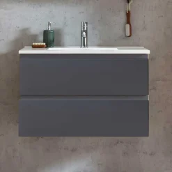 Wohnen Badschränke|Waschtisch*Waschtisch in mattem Grau & Wildeiche - Jambi