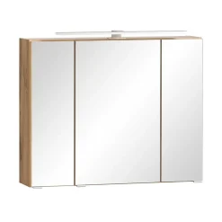 Wohnen Graue Möbel|Glasmöbel*Waschtisch Kombi & Bad Unterschrank - Jambi (dreiteilig)