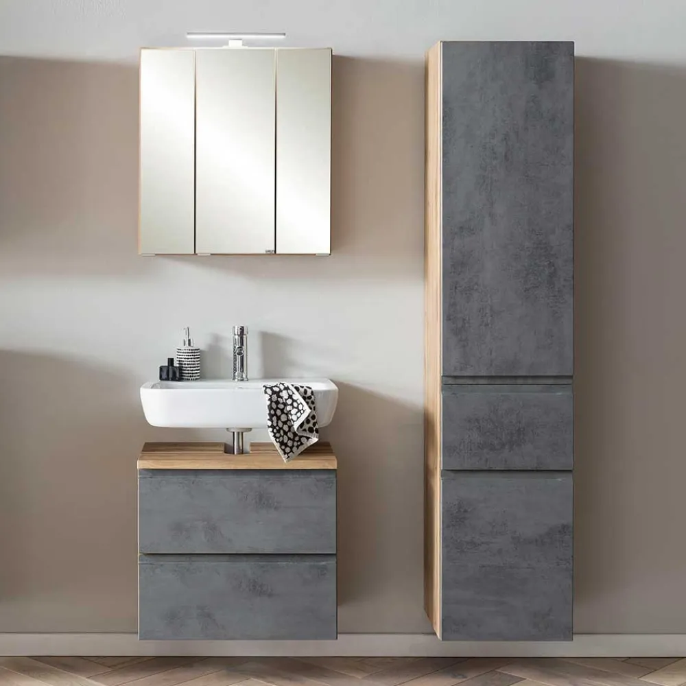 Wohnen Waschtisch Kombi plus Hochschrank - Mia (dreiteilig)