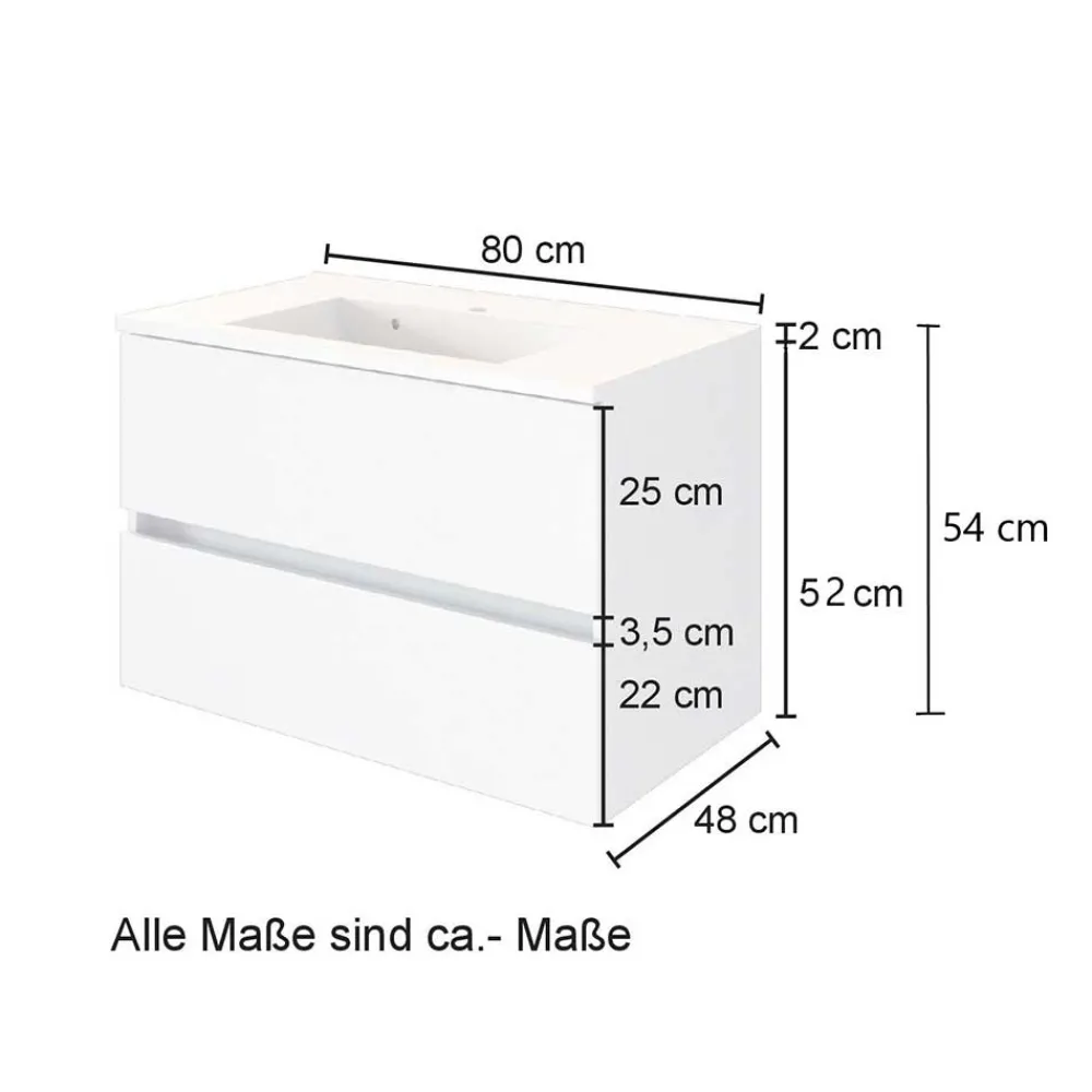 Wohnen Waschtisch|Waschbeckenunterschränke*Waschtisch Konsole in Weiß & Wildeiche - Vrendina