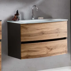 Wohnen Waschtisch|Waschbeckenunterschränke*Waschtisch Konsole mit eingelassenem Becken - Vandija