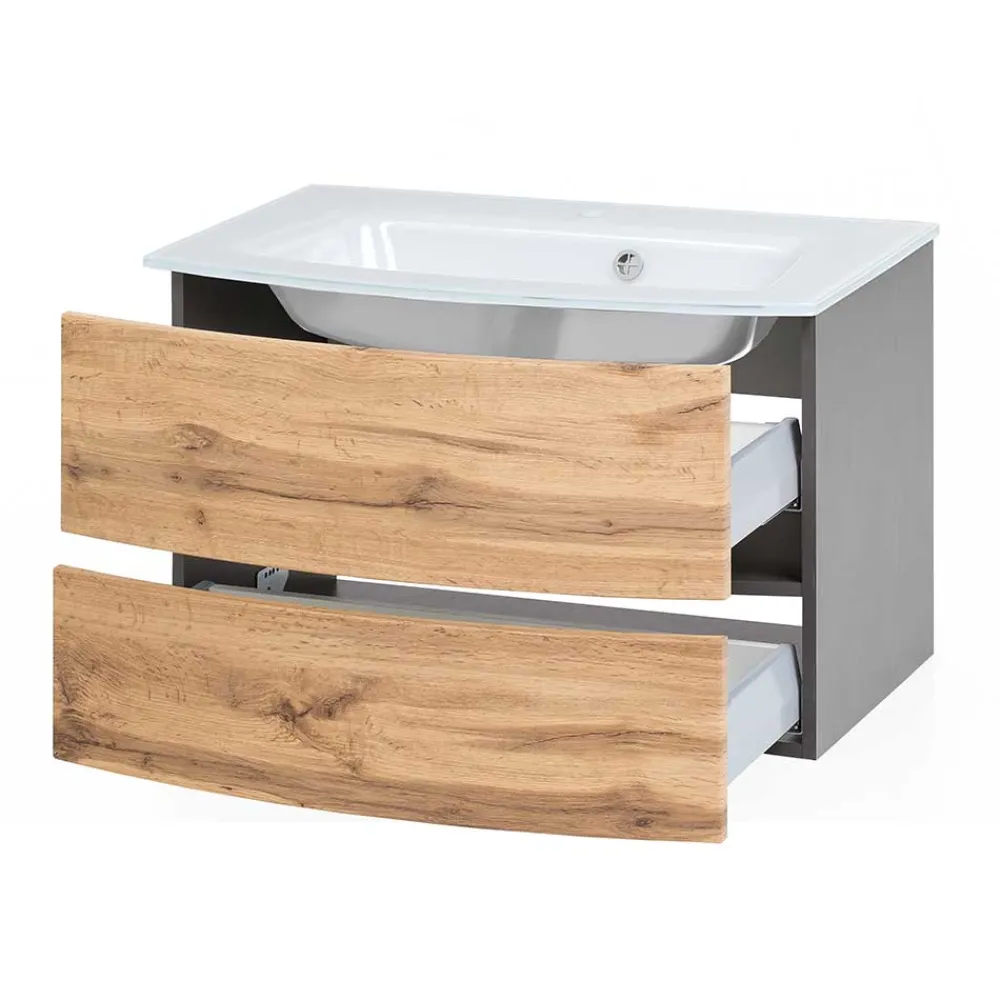 Wohnen Waschtisch|Waschbeckenunterschränke*Waschtisch Konsole mit eingelassenem Becken - Vandija