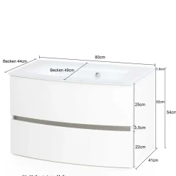 Wohnen Waschtisch|Waschbeckenunterschränke*Waschtisch Konsole mit eingelassenem Becken - Vandija