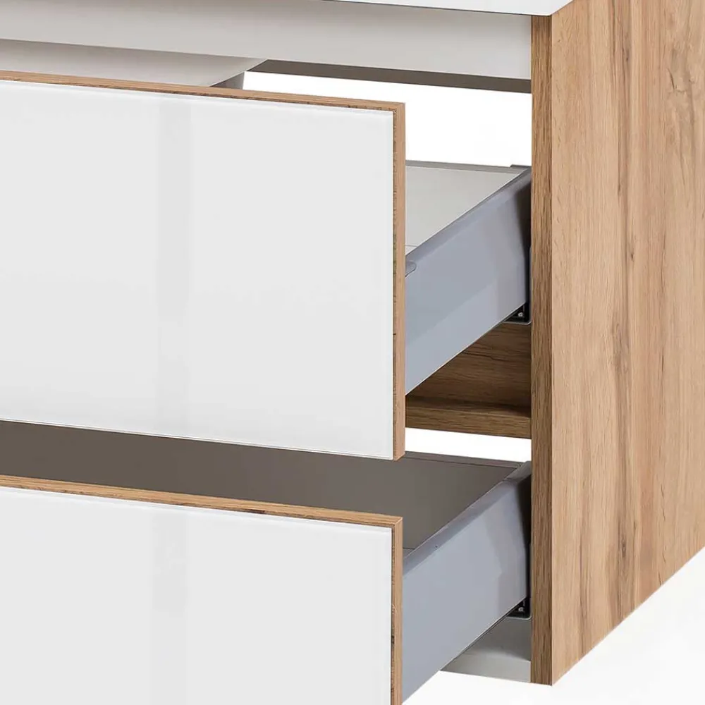 Wohnen Waschtisch Möbel & Hochschrank Set - Vrendina (dreiteilig)