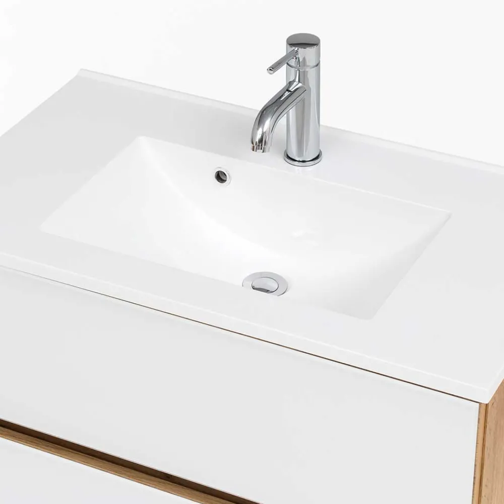 Wohnen Waschtisch Möbel & Hochschrank Set - Vrendina (dreiteilig)