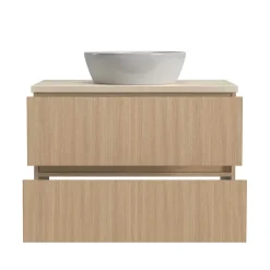 Wohnen Waschtisch mit Aufsatzbecken in Eiche Hell - Vibulam