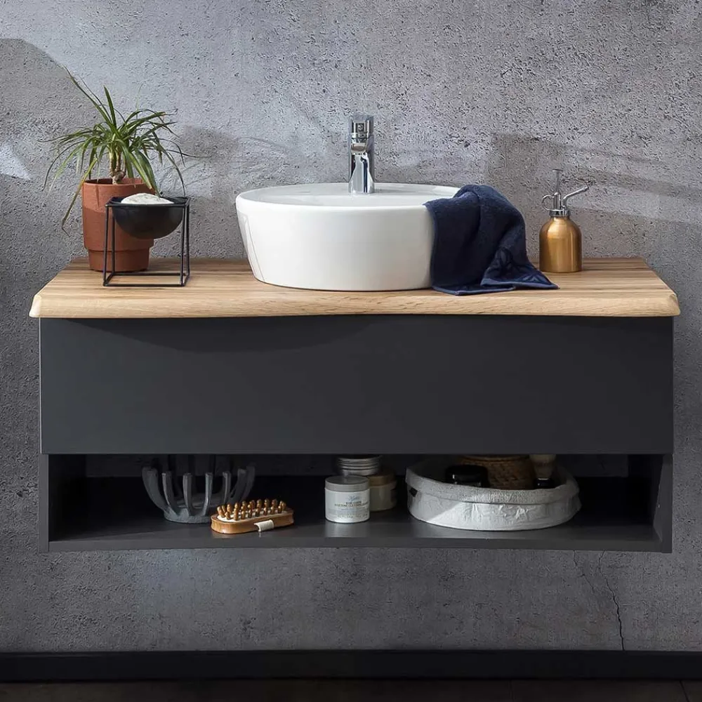 Wohnen Badschränke|Waschtisch*Waschtisch mit Aufsatzbecken für die Wand - Breznia