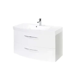 Wohnen Waschtisch mit Becken Datara in Weiß Hochglanz