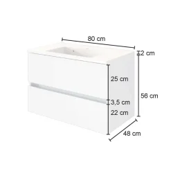 Wohnen Waschtisch mit Becken für Wandmontage - Endely