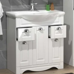 Wohnen Waschtisch mit Becken in Weiß - klassisch - Akira