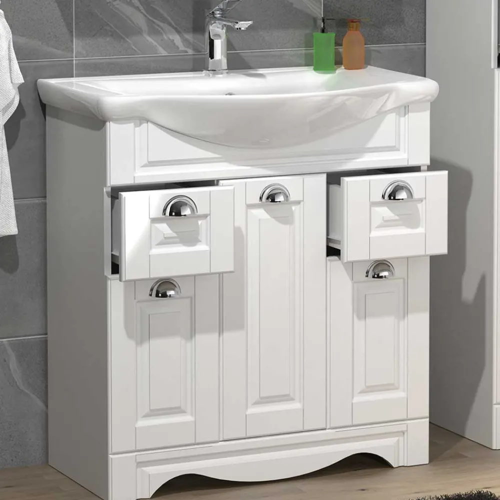 Wohnen Waschtisch mit Becken in Weiß - klassisch - Akira