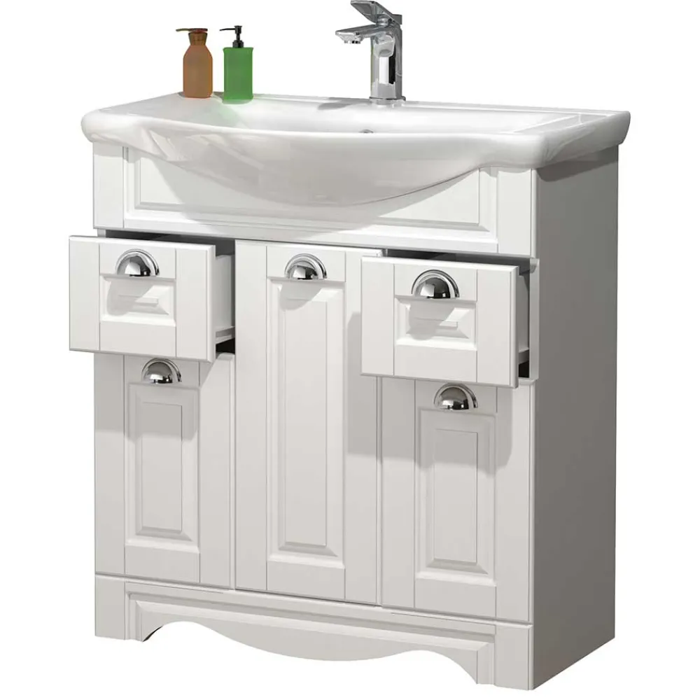 Wohnen Waschtisch mit Becken in Weiß - klassisch - Akira