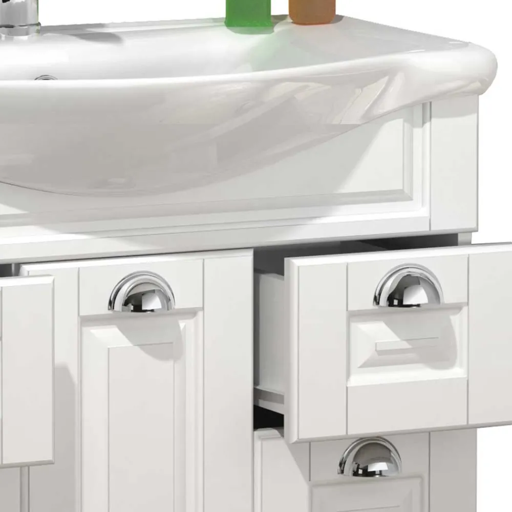 Wohnen Waschtisch mit Becken in Weiß - klassisch - Akira