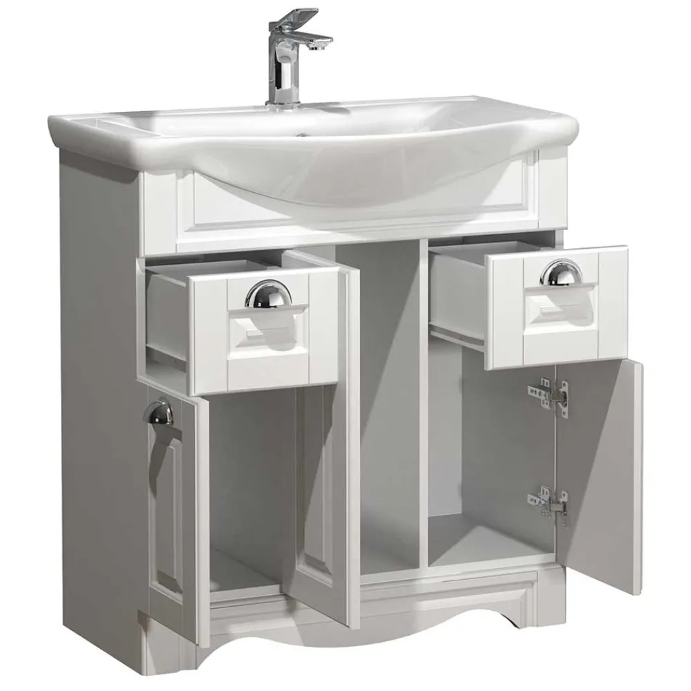 Wohnen Waschtisch mit Becken in Weiß - klassisch - Akira