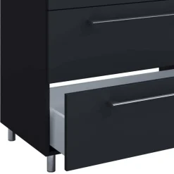 Wohnen Waschtisch mit drei Schubladen in Schwarz - Gloriella