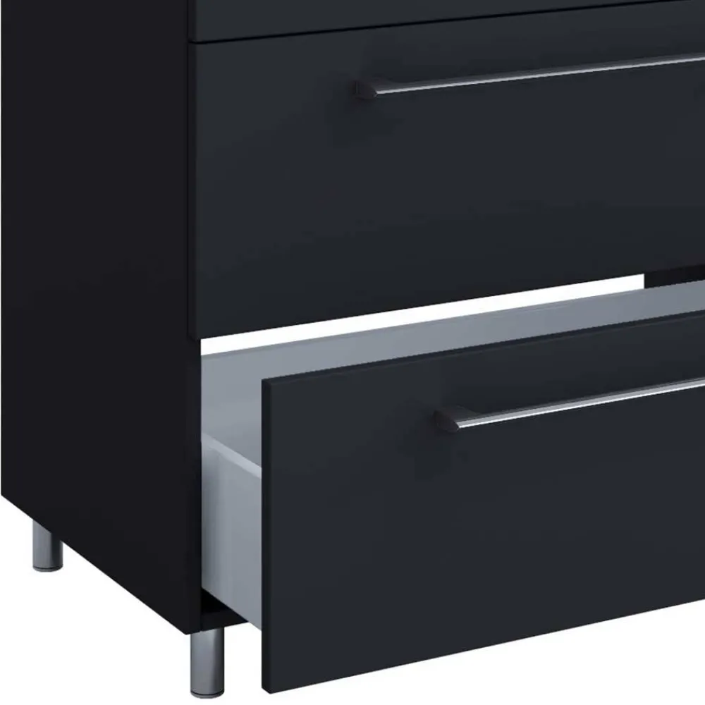 Wohnen Waschtisch mit drei Schubladen in Schwarz - Gloriella