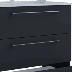 Wohnen Waschtisch mit drei Schubladen in Schwarz - Gloriella