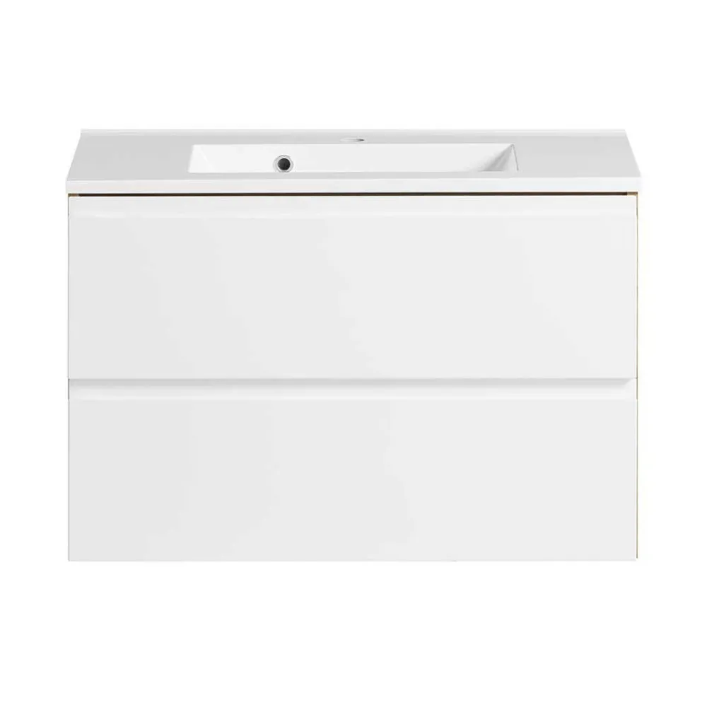 Wohnen Badschränke|Waschtisch*Waschtisch mit Einlasswaschbecken in Weiß - Eight