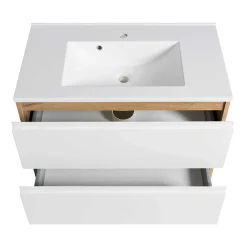 Wohnen Badschränke|Waschtisch*Waschtisch mit Einlasswaschbecken in Weiß - Eight