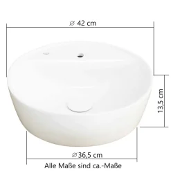 Wohnen Waschtisch|Waschbeckenunterschränke*Waschtisch mit Keramik Aufsatzbecken 80 cm breit - Crystoga