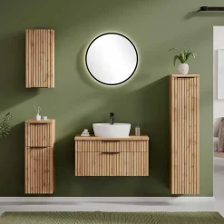 Wohnen Waschtisch|Waschbeckenunterschränke*Waschtisch mit Keramik Aufsatzbecken 80 cm breit - Crystoga