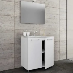 Wohnen Waschtisch mit LED Spiegel Set - Ipsum (zweiteilig)