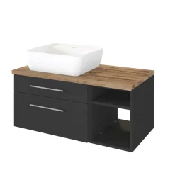 Wohnen Waschtisch|Waschbeckenunterschränke*Waschtisch mit Regal & Schubladen - Estregos