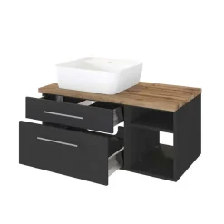 Wohnen Waschtisch|Waschbeckenunterschränke*Waschtisch mit Regal & Schubladen - Estregos