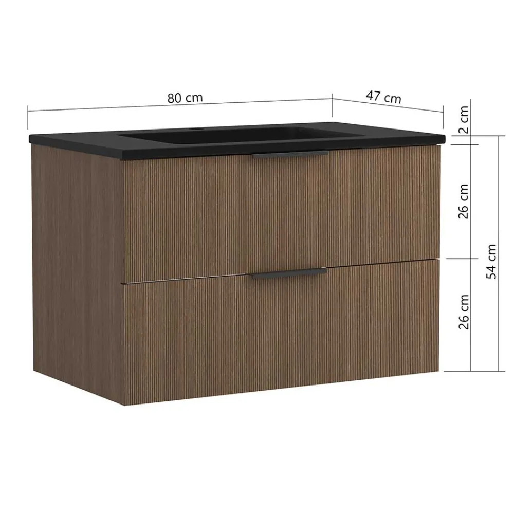 Wohnen Waschtisch mit schwarzem Einbaubecken - Ucaida