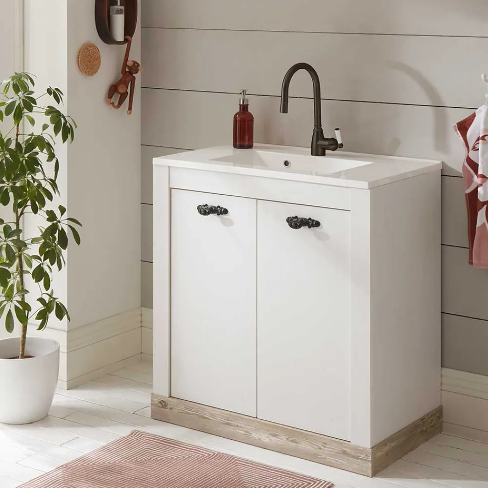 Wohnen Badschränke|Waschtisch*Waschtisch mit Sockelgestell & Waschbecken - Doules