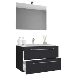 Wohnen Badezimmer Komplett*Waschtisch mit Spiegel fürs Bad - Gloriella (zweiteilig)